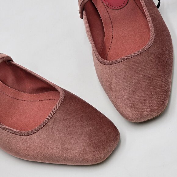Zara Velvet Mary Jane Ballet Flats - NWT - Picture 4 of 15